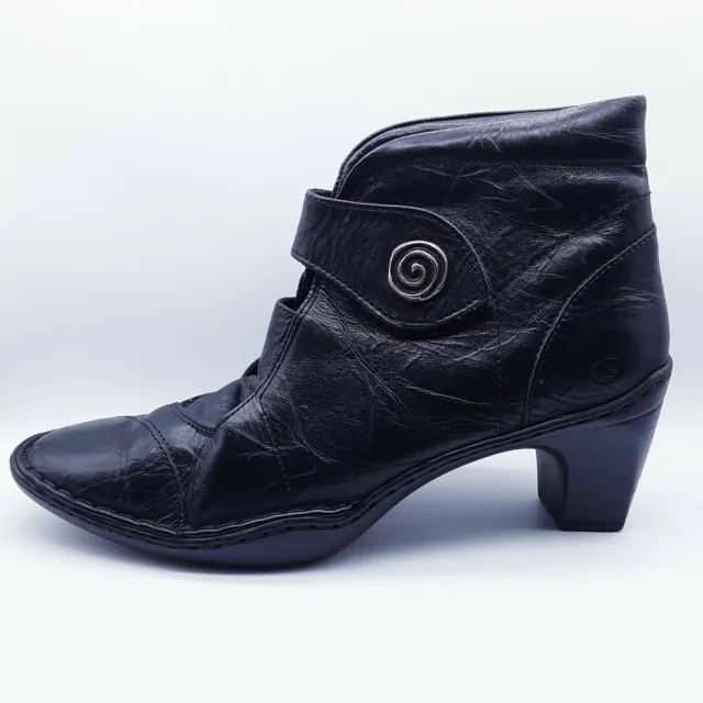 Josef Seibel Calla 02 Womens 40 Black Leather Ankle Boot Comfort Stretch Strap