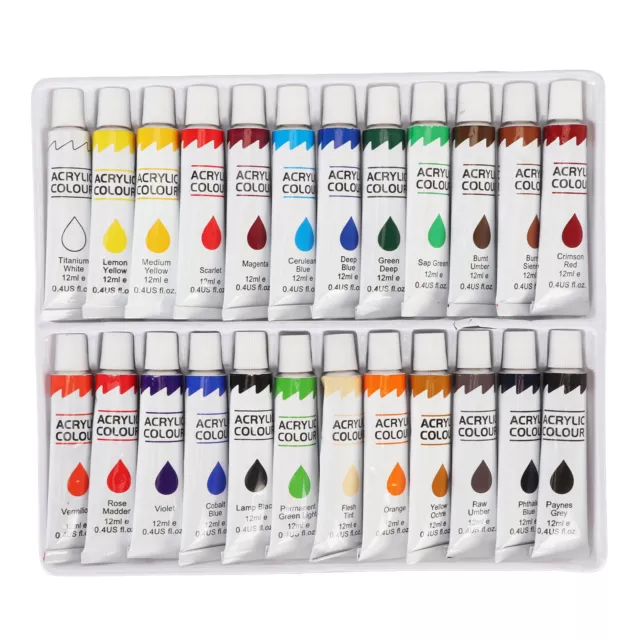 Juego de 24 Colores Gouache 12 ml Cada Cubierta Power Pintura Acrílica Set