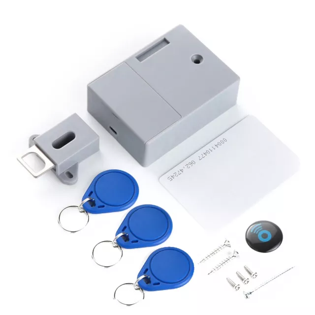 DIY Cabinet Drawer Smart Lock Invisible Hidden Lock With 3 IC Card Sensor I1M8