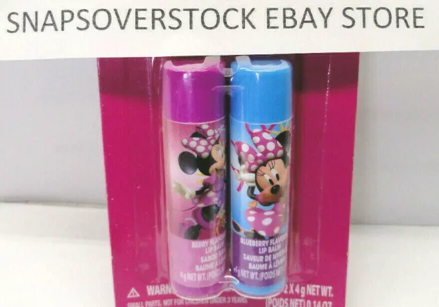 Disney Minnie Mouse, 2-Pc Berry & Blueberry Flavored Lip Balm 0.14 Oz. Each 2