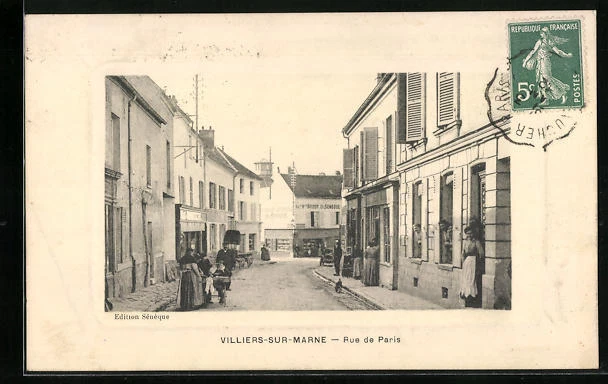 CPA Villiers-sur-Marne, Rue de Paris 1912