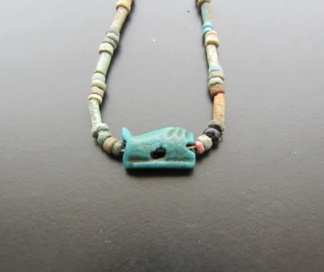 NILE  Ancient Egyptian Amulet Mummy Bead Necklace ca 600 BC