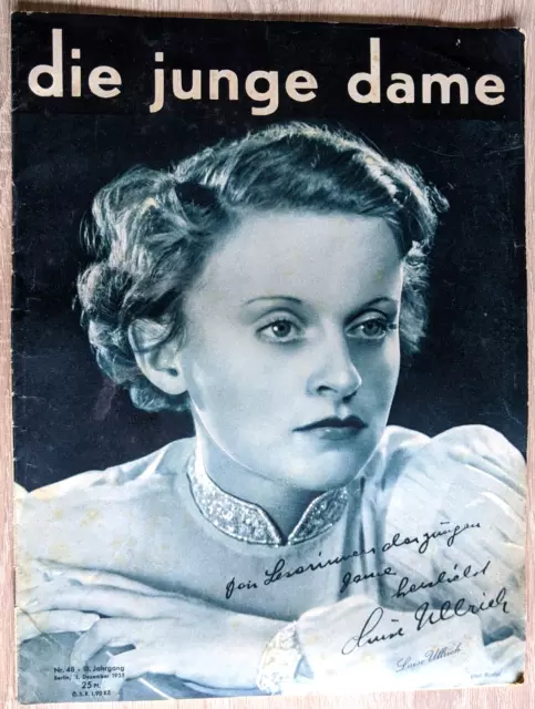 ZEITSCHRIFT die junge dame Nr. 48 vom 1. Dezember 1935 Zustand Z 2 B2729