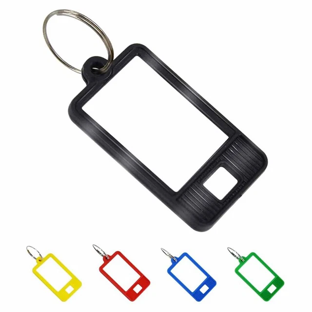 100 Pieces Plastic Key Tags Oval Shaped Label Tag with Window and Split , R6W9