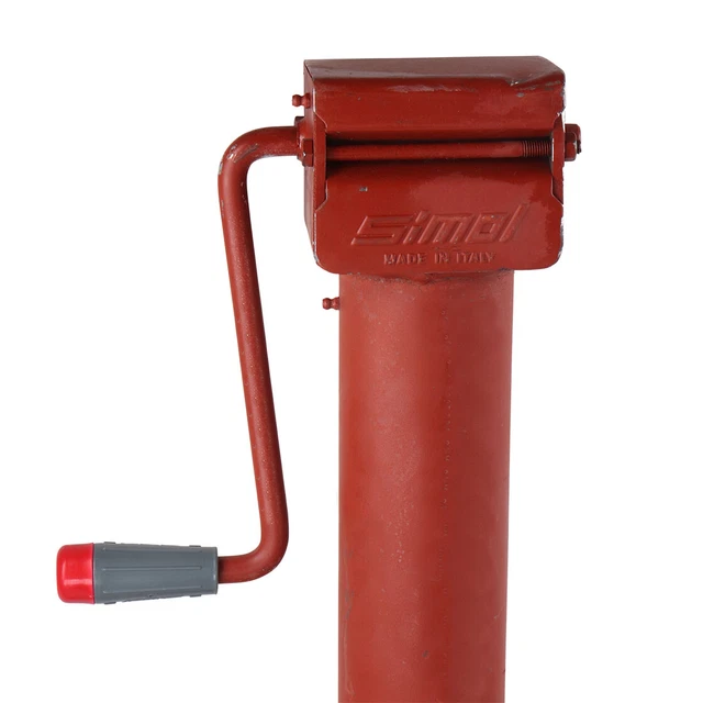 Stützfuß mit Kurbel Spindelhub 310 mm 3000 kg Tragfähigkeit Simol rot Anhänger
