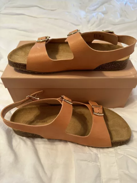 Mansur Gavriel Vegetable Tanned Leather Cloud Sandals Cammello Color EU Size 41