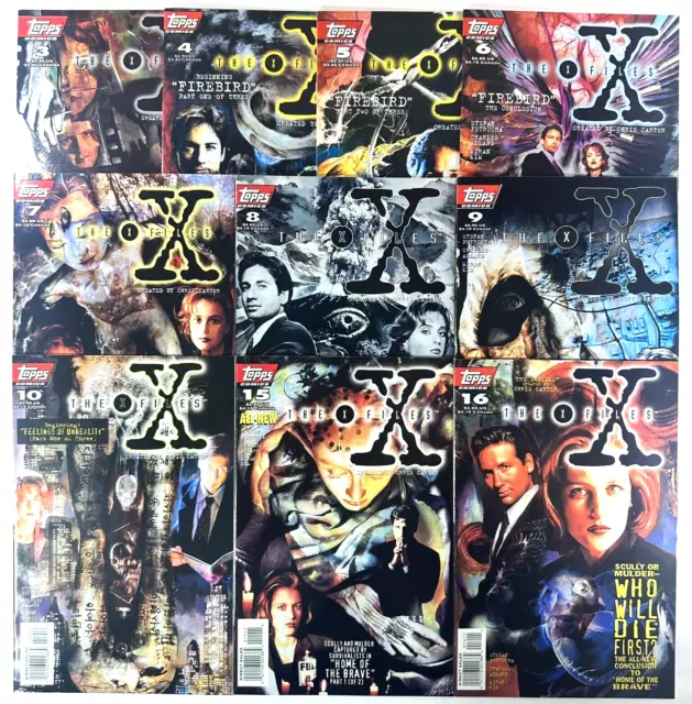 The X-Files 3-10, 15, 16, Topps Comics 1995,  Sci-Fi Horror Comic Book Lot VF+