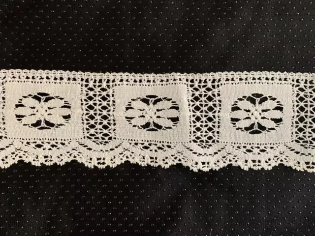 Gorgeous French Antique Bobbin Lace EDGING - 61" by 2.5"