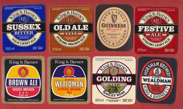 KING & BARNES HORSHAM BEER LABELS (12) ALL SCANNED Pack 2
