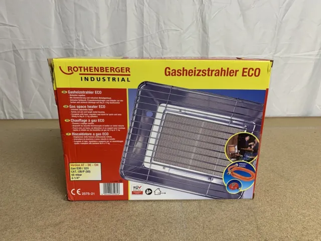 Rothenberger Gasheizstrahler Eco Stufenlos regulierbar & Metallgehäuse + Zubehör