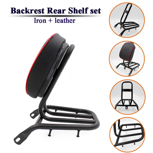 Detachable Passenger Back Rest Rear leather Seat Rack Luggage Cushion Pad Shelf