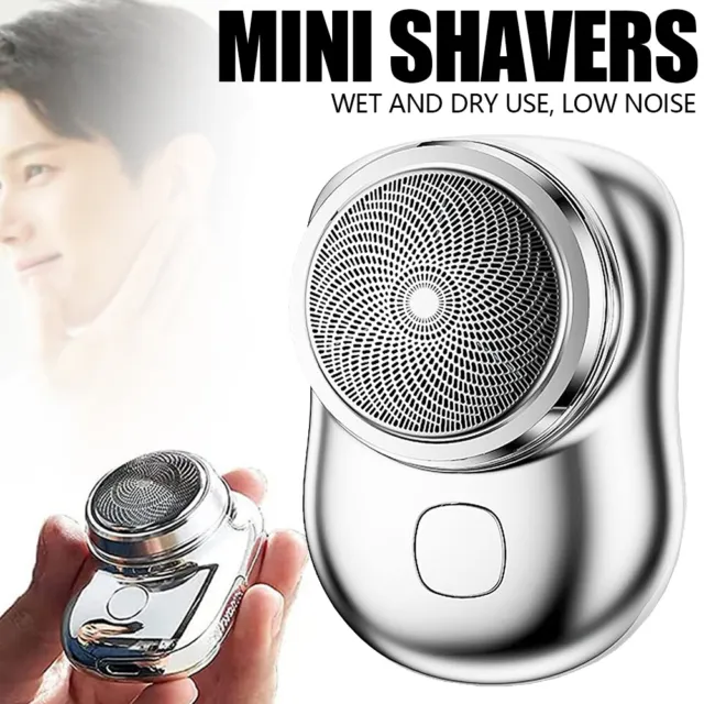 Mini-Shave Portable Electric Razor USB Rechargeable Shaver Beard Trimmer Mens
