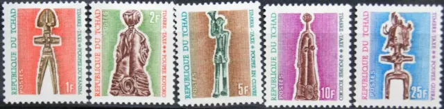 CHAD TSCHAD 1962 Portomarken 35-39 Postage Due Holzschnitzkunst Puppen Dolls MNH