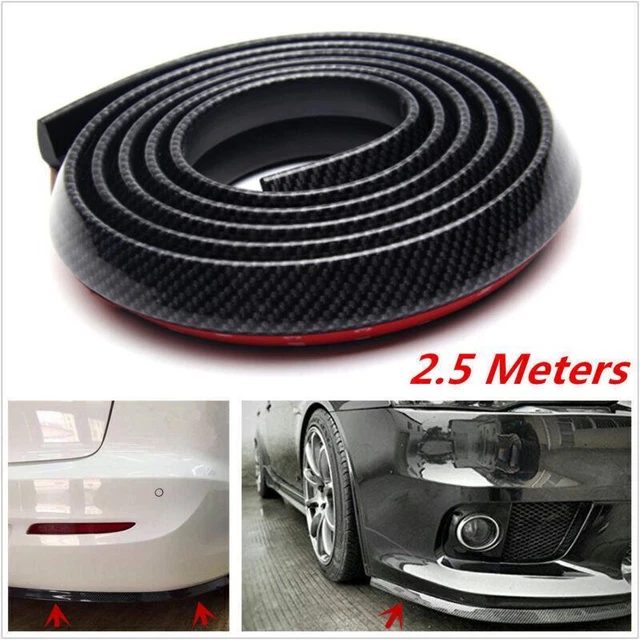 2.5m Carbon Fiber Car Front Bumper Spoiler Lip Splitter Chin Body Kit Protector