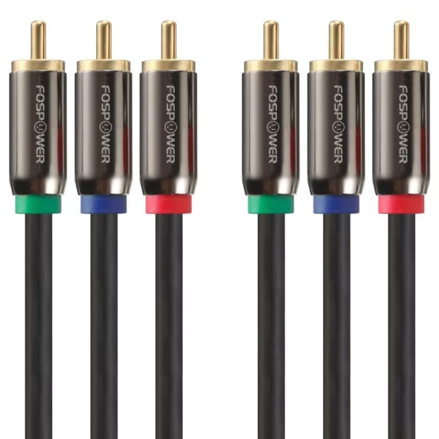 Premium 3ft 3RCA Male to Male RGB Plug Component Cable - NEW - UK STOCK!