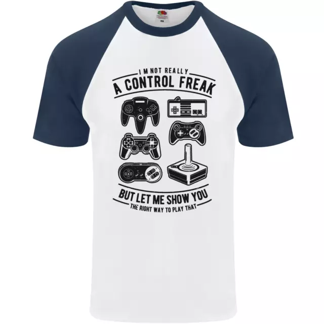 Baseball-T-Shirt Control Freak lustig Gaming Gamer Herren S/S 2