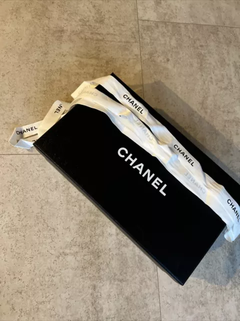 CHANEL SHOE Gift Storage Box With Ribbon Pre-loved Mint Condition