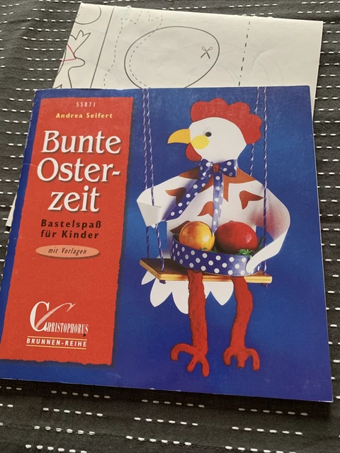 Bunte Osterzeit Fensterbild Tonkarton Bastelheft Ostern Hase Frühling Wellpappe