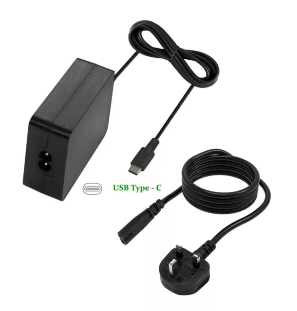 65W USB-C Type-C AC Power Adapter Charger + Power Cable for Dell 2YK0F  M1WCF 450-AGOL HA65NM170