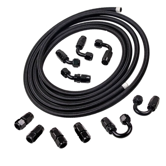 AN8,8AN nylon acciaio intrecciato linea O IL + raccordo adattatore estremità tubo