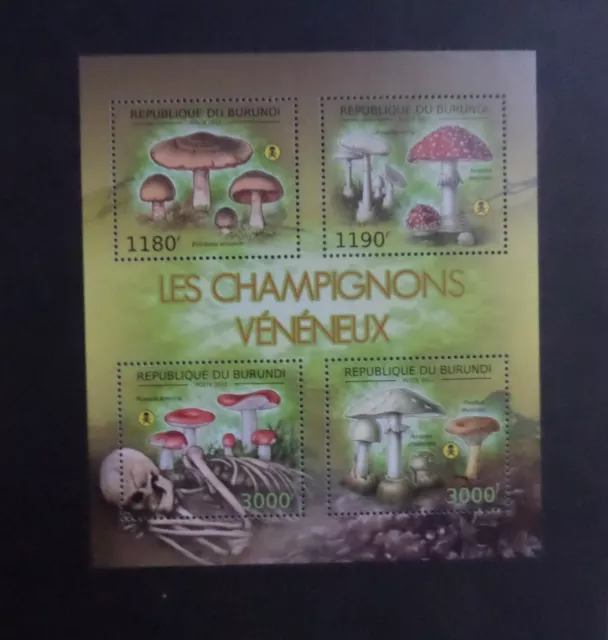 Burundi 2012 Poisonous Mushrooms Fungi Sheetlet MNH UM unmounted mint