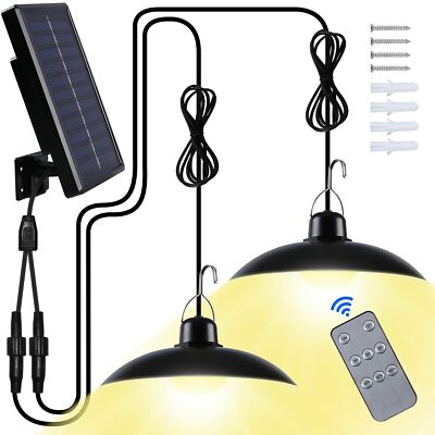 Casa Illuminazione per Decorazioni Esterno Giardino Panello Solare 2 Illuminazioni Luce Calda Balconi 2 Set Vasi Illuminazione con 20 Luci LED MoKo Luci Decorative 1 Batteria AA Telecomando 