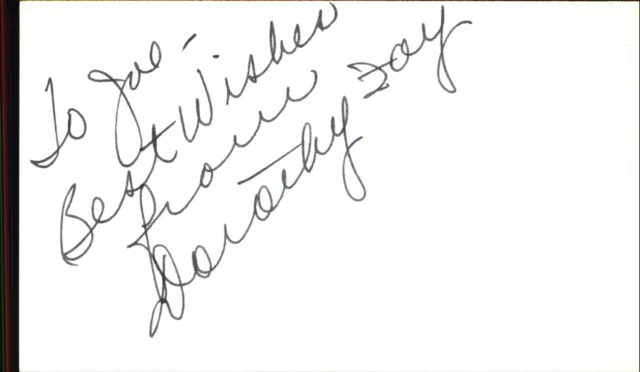 Dorothy Fay D.2003 Actress Signed 3" x 5" Index Card