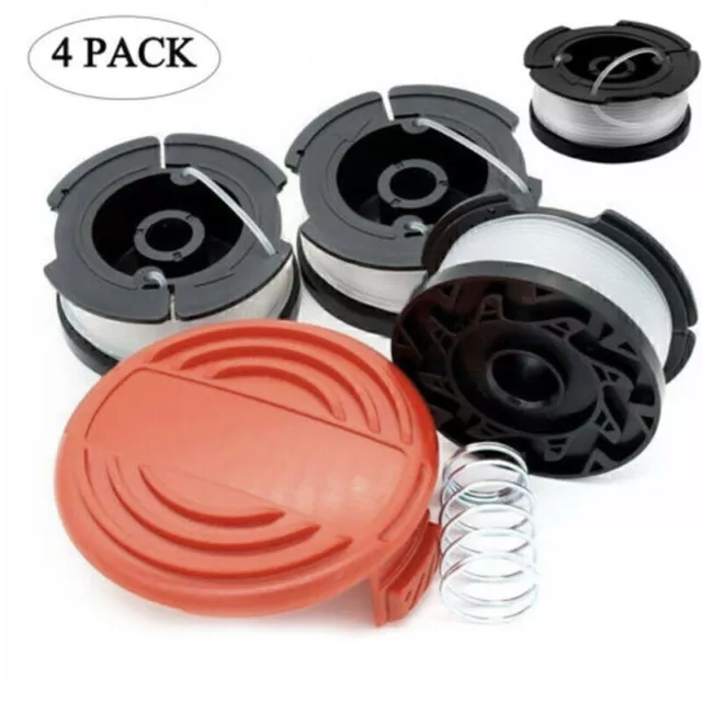 4x spools with spool cover for Black Decker grass trimmer trimmer line spool HOT