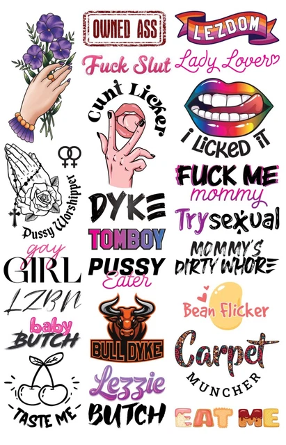 37 Naughty Temporary Tattoos Adult Body Art Slave Kinky Sex Hot Slutty Stickers