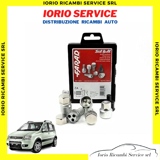 Bulloni Antifurto Farad Per Cerchi Auto Fiat Panda Dal 2012 - Kit Con 4 Bulloni E 2 Chiavi - Foto 6