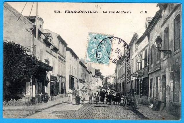 Cpa 95 Franconville - La Rue De Paris