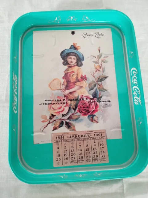 Vassoio Coca Cola-riproduzione Calendario1891