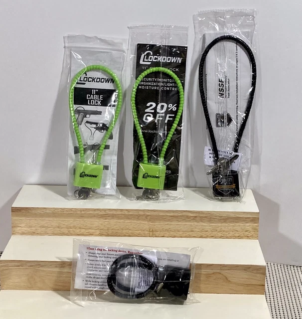 CABLE LOCK LOT Lockdown 11" x 2, NSSF & Ruger Handgun, Shotgun or