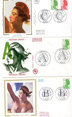 Lot De 3 Enveloppes Premier Jour Marianne De La Liberte