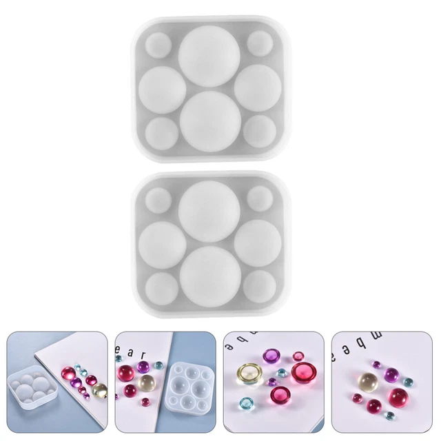 2 Pcs DIY Mold Bead Making Jewelry Silicone Resin Art Molds Beads Mould Pendant