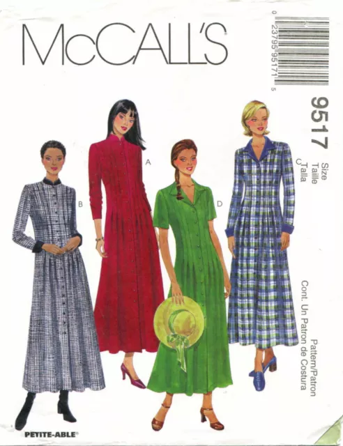 McCalls 9517 Dress Misses Front Button Sewing Pattern Uncut