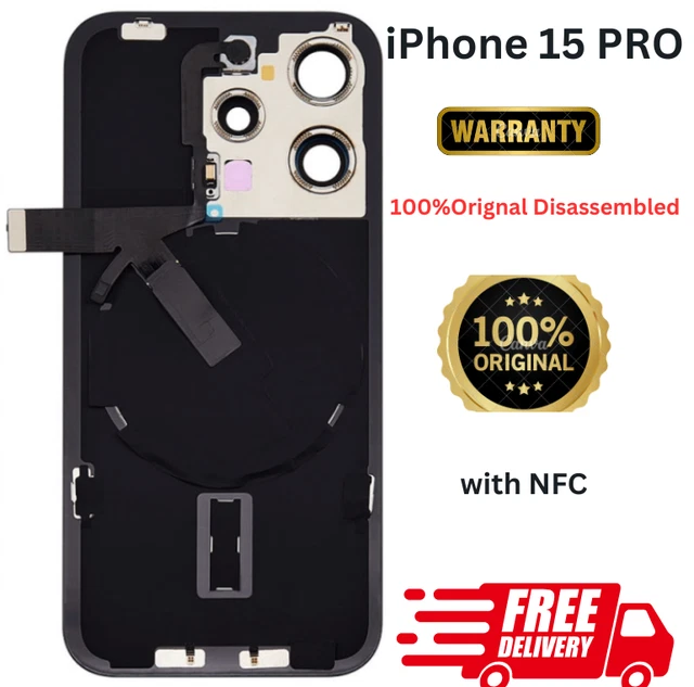 Vitre Arrière IPhone 15 Pro Max Avec Lentille & Logo - Plaque Incluse - Neuf Compatible Apple