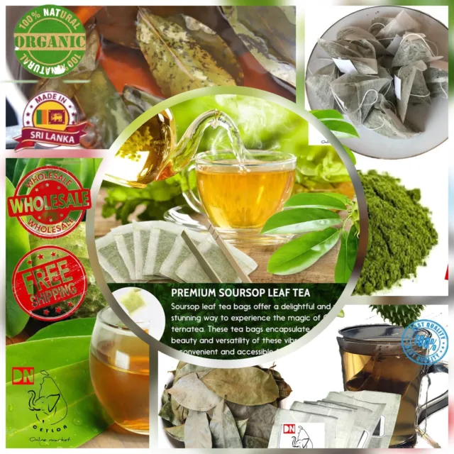500 Organic Soursop Leaf/Leaves Herb Tea bags Guanabana Graviola Annona Muricata