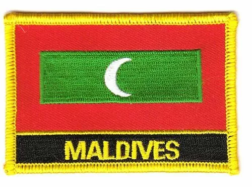 Aufnäher Malediven Schrift Patch Flagge Fahne