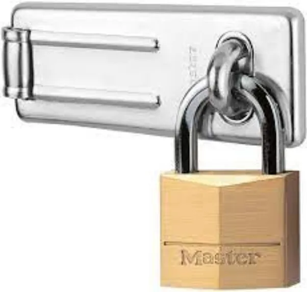 Master Lock Hasp in acciaio con lucchetto in ottone con chiave 40 mm (140703EURD)