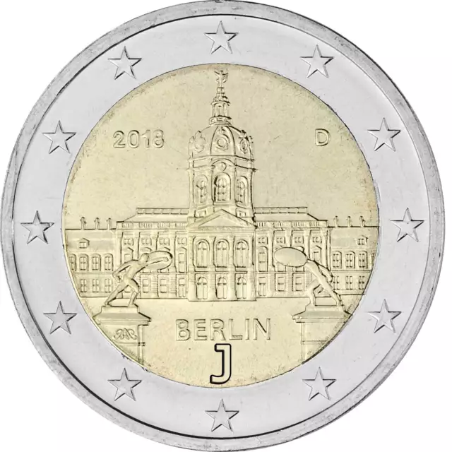 2 Euro Gedenkmünze Deutschland 2018 - Schloss Charlottenburg Berlin - J Hamburg