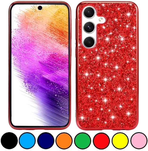 Cover Per Samsung Galaxy A15 4G Custodia Colorata Glitter Brillante + Vetro