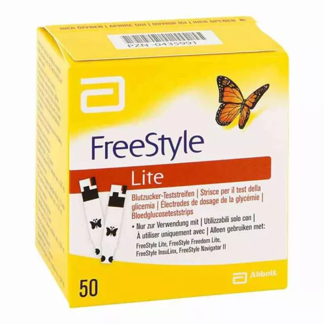 FreeStyle Lite Blutzuckerteststreifen 50 Stück  ,MHD 2025/04  ,PZN-0435991