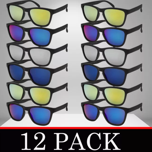 Mens Sunglasses Classic Wholesale Bulk Lot 12 Pack Frogskin Style Retro Unisex