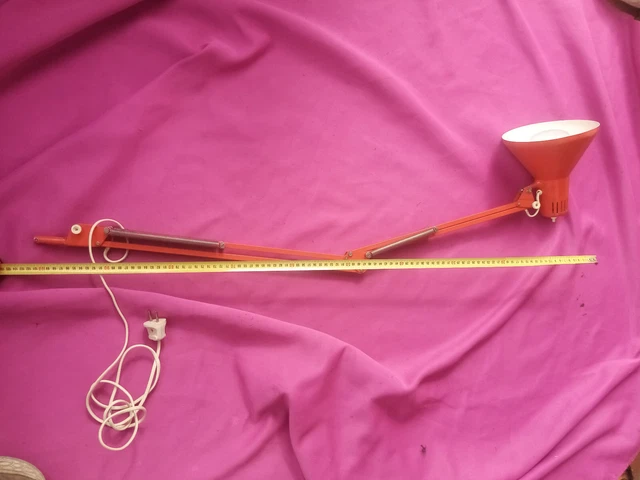 TWIST & TWIST T1 LAMPE Architecte BUREAU vintage Articulee orange 1960 Desk Lamp 15