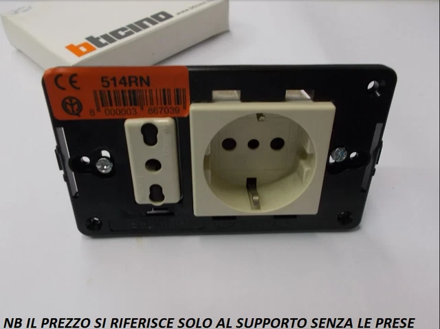 PLACCA BIANCA-NERA-AVORIO COMPATIBILE Bticino Magic 1-2-3Posti Per - Foto 9