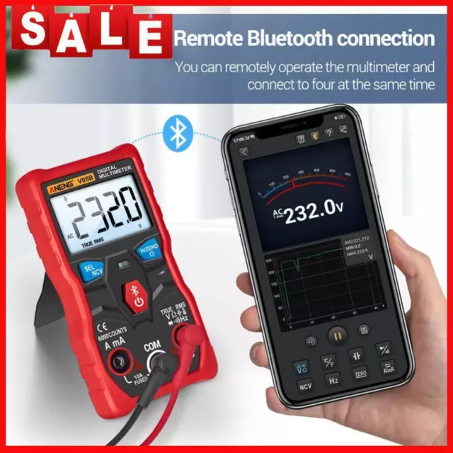 Digital Bluetooth-compatible Multimeter True RMS Auto Range DC/AC Voltage Meter
