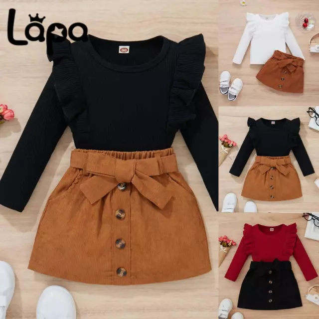 Lapa Kids Baby Girls Long Sleeve Tops Skirts Dress Outfits Toddler Party Clothes