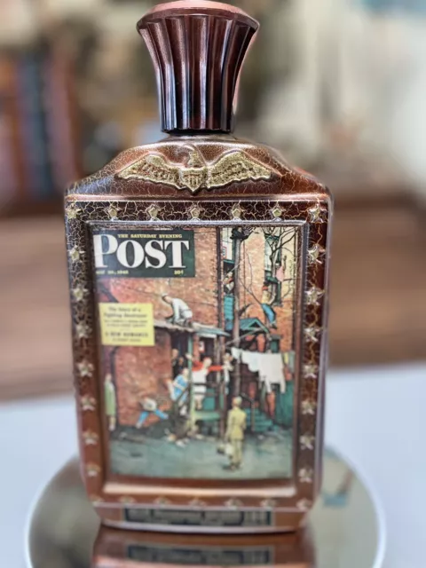 Saturday Evening Post Jim Beam Bicentennial Norman Rockwell Decanter Bottle