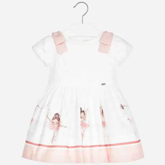 Abito Vestito Bambina Mayoral 3915 61 Bianco Rosa Estaste Pe 2020 Nuovo